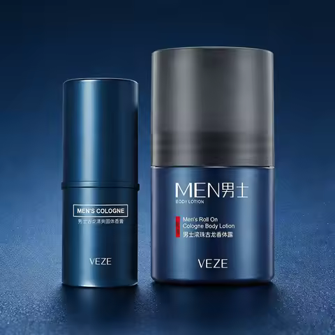 Men's Body Lotion and Fragrance - Light and Fresh Scent, Portable Stick Form, with Gentle and Long-L