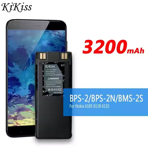 KiKiss Battery BPS-2/BPS-2N/BMS-2S 3200mAh For Nokia 6185 6138 6110 6310I 6310 6210 5180 5170 5160 5