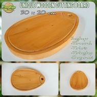 Wooden Cuttingboard Oval Line Edge 9