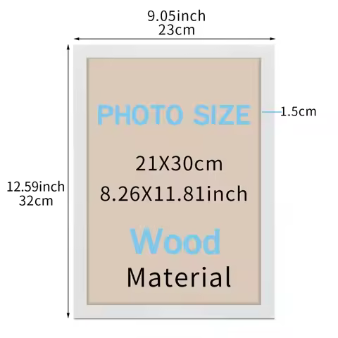 21x30cm Frame White and Black Wood Grain Color Wooden Photo Frame 9"x11" A4 Poster Canvas Painting D