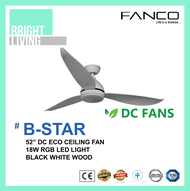 Fanco B Star 52" Ceiling Fan with 18W RGB LED Light Kit