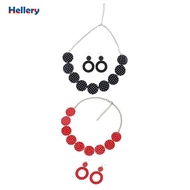Hellery 50's Themed Earrings And Necklace Set Dangle Earrings Polka Dot Earrings for Cosplay