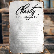 CIFbuy Elegant Vintage 1 Corinthians 13 Metal Wall Art Plaque, Durable Home Decor Gift for Housewarm