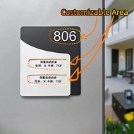 Customizable Acrylic Door Sign - Office/Clinic/Hotel Room Name Plate with Removable Insert | Staff I