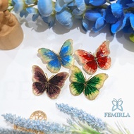 Femirla - Brooch / Bros Pin Hijab Premium Bros Hijab Korean Style Motif Kupu-Kupu 2 Sayap