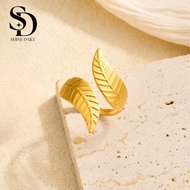 ⟪Shine⟫ VERDELLE Adjustable Leaf Ring | Premium Stainless Steel | JXG20