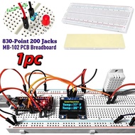 FUZOU MB-102 Breadboard, 830 Tie Points Red & Blue Wires 830-Hole Breadboard, Breadboard Kit U Shape