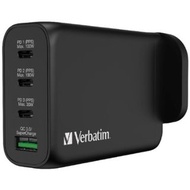 ✴️歡迎使用消費券✴️  Verbatim 4 Port 130W PD 3.0 & QC 3.0 GaN USB 充電器 黑色 (66634 )香港行貨