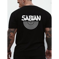 Men' SABIAN Graphic T-Shirt - Bold SABIAN & Eye Design, Casual Crew Neck Short Sleeve Tee, Regular F