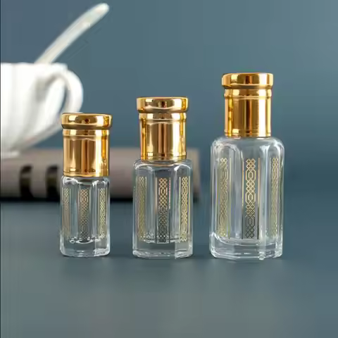 Wholesale3/6/12ml Perfum Bottles Essence Oil Dropper Bottles Massage Oil Essence Bottle Gilding Glas