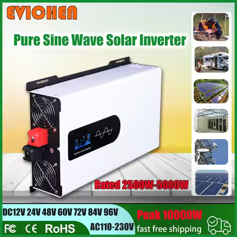 10000W 8000W 6000W 8000W Pure Sine Wave Power Inverter DC12/24/48/60/72/84/96V Battery to AC110/220V