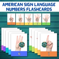 ASL NUMBERS and ALPHABET SIGN LANGUAGE FLASHCARDS, SIGN LANGUAGE LAMINATED FLASH CARDS