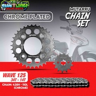 MUTARRU HONDA WAVE 125 / WAVE 100 / XRM 125 / RS 125 / XRM 110 CHAIN SET HEAVY DUTY SILVER SERIES