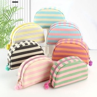 Key Case Outing Shell Travel New Storage Bag Cosmetic Bag Wash Portable Clutch Bag Small Striped Lip