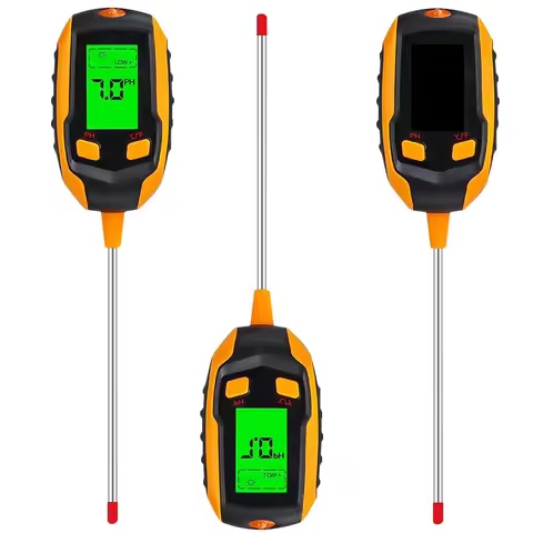 Digital Soil Moisture Meter Backlight LCD Display PH /Moisture/Temperature/Sunlight Intensity Meter 
