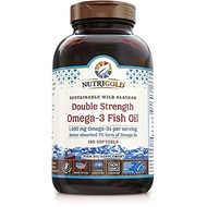 Omega-3 Fish Oil Capsules - Double Strength Omega-3 Fish Oil， 1400 mg， 180 Softgels - The GOLD Stand