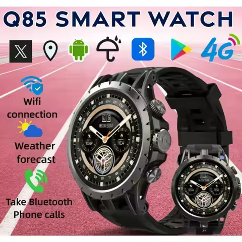 Q85 4G Smart watch: Android 9.0 OS, 1.43" Stunning AMOLED Screen, 8GB + 128GB, GPS/WiFi, 5MP Camera