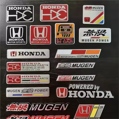 Car Logo Aluminum Label Stickers Decorative Accessories For Honda Civic Fit Accord City Vezel CR-V S