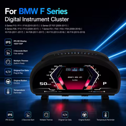Virtual Instrument Cluster for BMW F10 Car Digital Dashboard Dashboard Meter Digital Gauge Cluster O