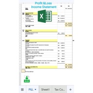 income tax Excel Akaun Perniagaan Excel untung rugi Form B Cukai Profit and Loss Balance Sheet Tax C