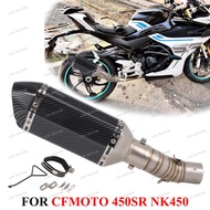 For CF-MOTO 450SR 450NK 450SS 2022 -2024 Exhaust Middle Link Pipe Slip On Pipe 51MM 450SR Exhaust Wi