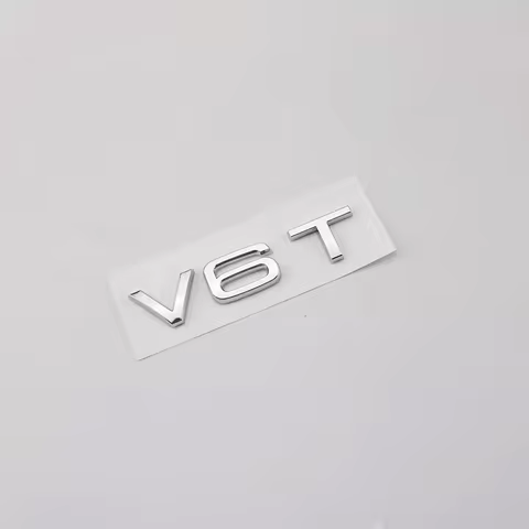3d ABS Chrome Black V6T Logo Number Letters Car Fender V6 T Emblem Badge Decal For Audi A6 C7 A4 4 S