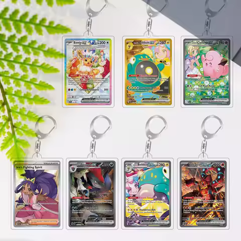 For Pokemon Keychain Acrylic Clefairy Volcanion Salamence Homemade Cute Backpack Charm Cartoon Backp