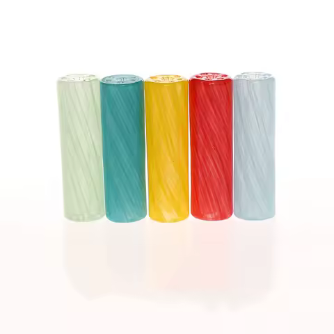 New D9mm H30mm Stripe Color Mini Glass Cigaret Pipe Filter Tips Round Mouth for Dry Herb Tobacco Rol