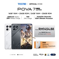 TECNO 5G POVA 7 Ultra Smartphone (16GB* | 24GB* RAM + 256GB ROM) 144Hz 1.5K AMOLED /Dimensity 8350 U