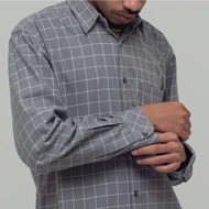 Benhill Kemeja Gamis Couple  Flannel  Kotak Abu 1207-11630