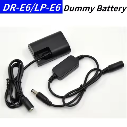 LP-E6 Dummy Battery DR-E6 DC Coupler&12V-24V Step-Down Cable for Canon EOS 5D Mark II III 5D2 5D3 6D