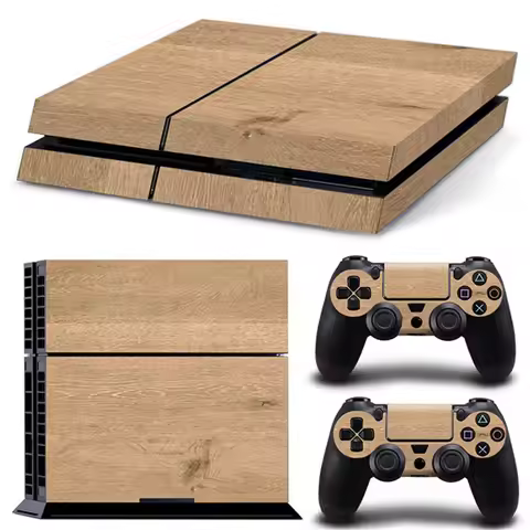wood designs For PS4 Console and 2 Controllers Skin Sticker PS4 Wood Grain Protective Vinyl Wrap Cov