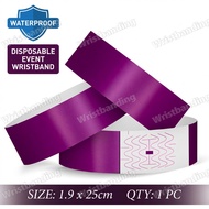 【SG】Purple Waterproof Disposable Event Wristband – Concert Festival Party Admission Paper Wristband 