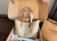 Coach City 33 茶色手拿托特包