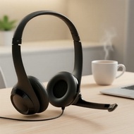 Logitech H390 (USB/Type-C),,,, PC Fon Kepala Berwayar Logitech H390 USB & Type-C, Mikrofon Pembatala