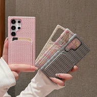 Woven phone case with card pocket for Samsung Galaxy S24 Ultra S23 Ultra S22 Ultra S24 Ultra S21Plus S22 S23 S24 phone case Plus+New Cases