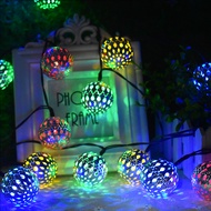 1020 LED Moroccan Ball Solar String Lights Fairy Globe Waterproof Lantern Light Decorative Lighting for Home Garden Party Decor