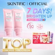 SKINTIFIC Bright Fit Serum Sunscreen SPF50+ PA++++ UV Tone Up Tinted Skin Whitening Brightening Niac