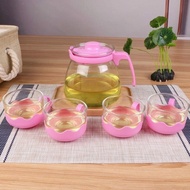 Tea pot set 5 in 1 Poci Ceret Kaca Tempat Minum Teh Sepaket Dengan Gelasnya Set TekoTeapot set 5 pcs