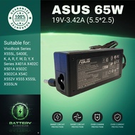 Asus 19V-3.42A 65W 5.5*2.5 Laptop Charger for VivoBook Series X555L, S400E, K, A, R, F, W, D, Y, X