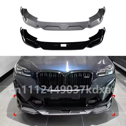 For 2022-2024 BMW F97 X3M F98 X4M Front Bumper Spoiler Lip Carbon Fiber Look/Gloss Black Lower Air D