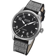 Epos 3397 Automatic Pilot watch steel case leather