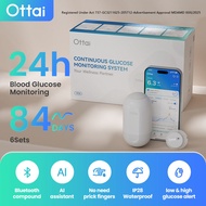 Ottai CGM Continuous Glucose Monitoring Set 6Sets Blood Glucose Meter No Finger Pricking CGM Monitor