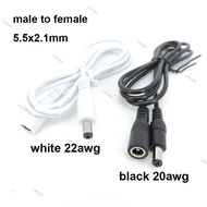 1m white black DC Male to female Plug 12V Power connector 5.5mmx2.1mm supply Cable Extension Cord Ad