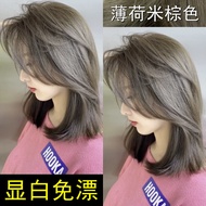 AY10117-Milk Tea Ash Brown Hair Dye Cream No Bleach Running Colour