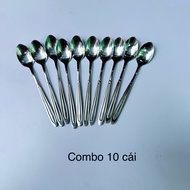 Combo 10 muỗng cà phê inox PHP8817 kích thước dài 135cm miệng muỗng 2cm dày 2ly chắc chắn