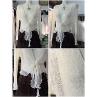 [2hand_thrift] Freesize crochet woolJacket length 45