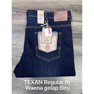 Seluar Jeans TEXAN Regular fit 808_B3_WDB Warna gelap Biru ada getah👉 free Holder👍