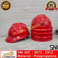 MERAH Project helmet, red project safety helmet, Aslan helmet, SNI SAFETY PROJECT HELMET, RED ASLAN 