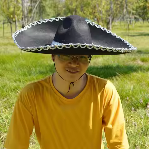 Beach Hats Ethnic Style Sombrero Hat Rolled up Brim Large Sun Hat Mexico Hat Cosplay Breathable Mexi